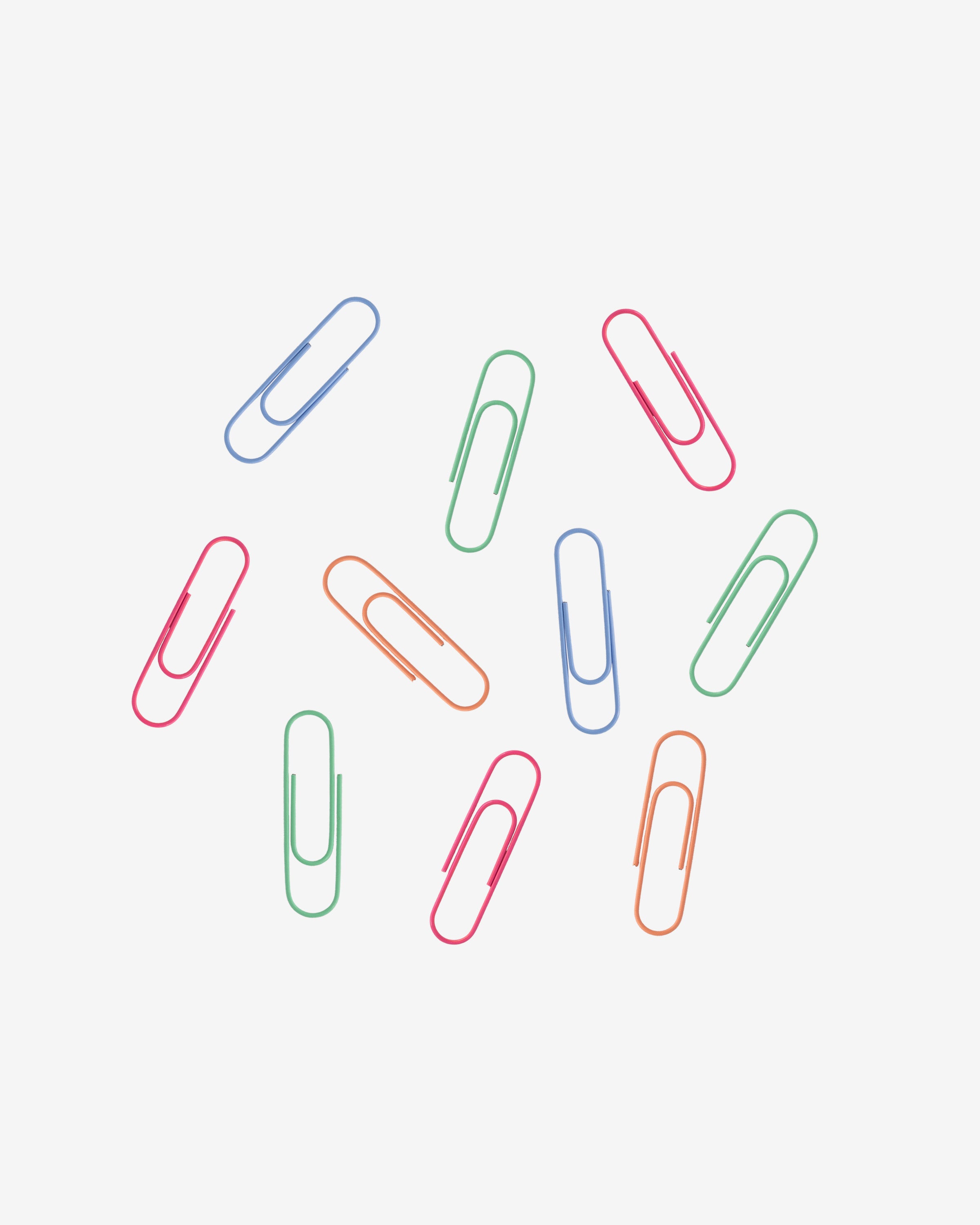 paper clips, multi color 1, metal, 100mm