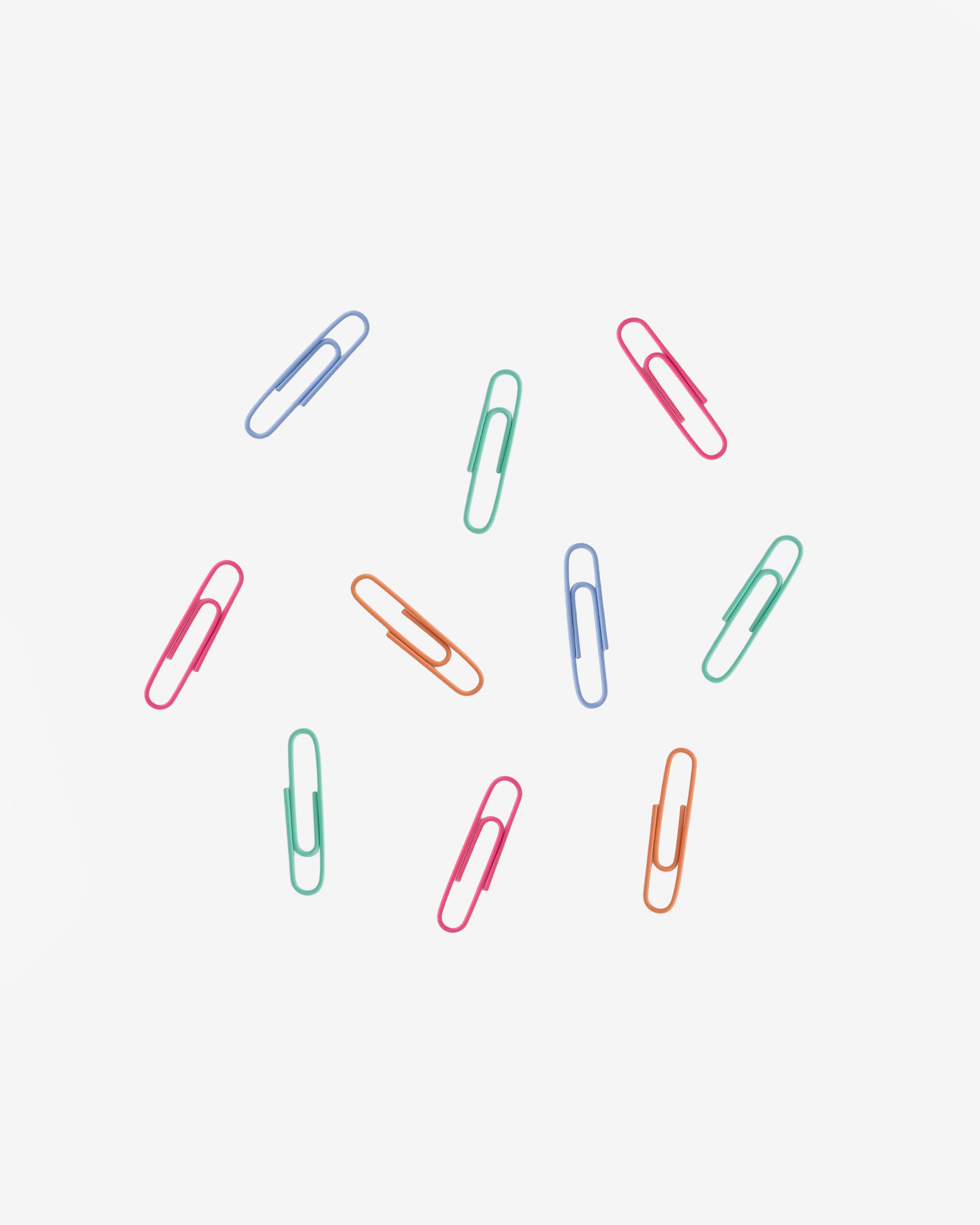 paper clips, multi color 1, metal, 50 mm
