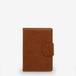 journal, ruled, cream, hard cover, camel, pu / synthetic, ribbon (1), lay-flat, 5.5" x 8.125"