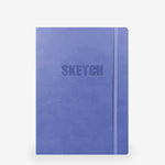 sketchbook, plain, ivory, hard cover, purple, pu / synthetic, lay-flat, 8" x 11"