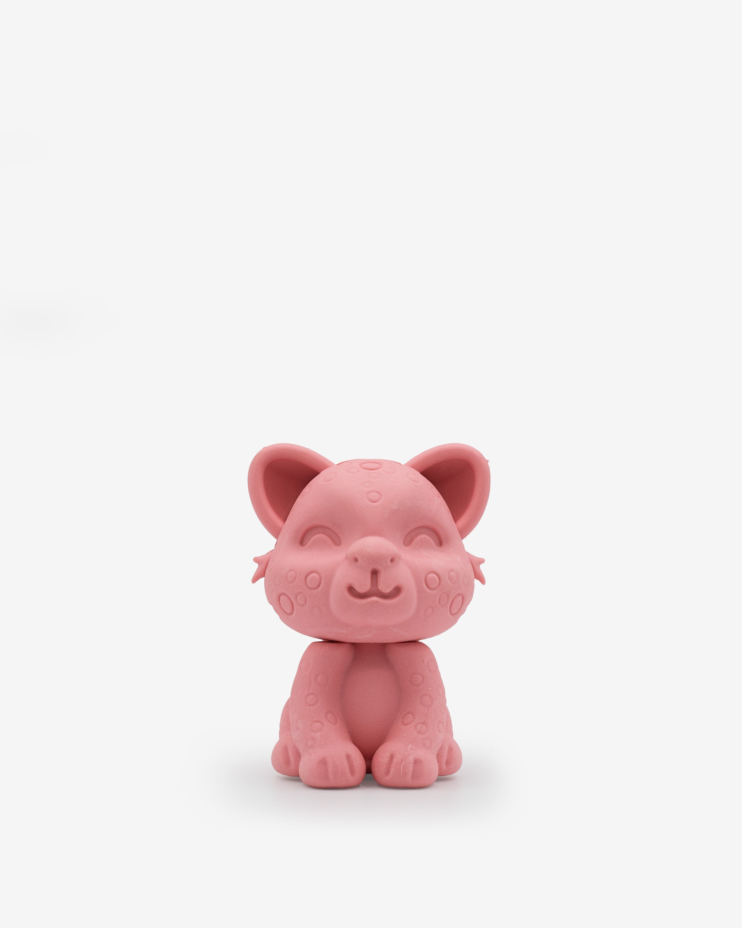 eraser, pink, rubber, 3" x 0.875" x 2.625"