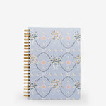 notebook, ruled, white, hard cover, blue, paper, wire-o, 8" x 11"