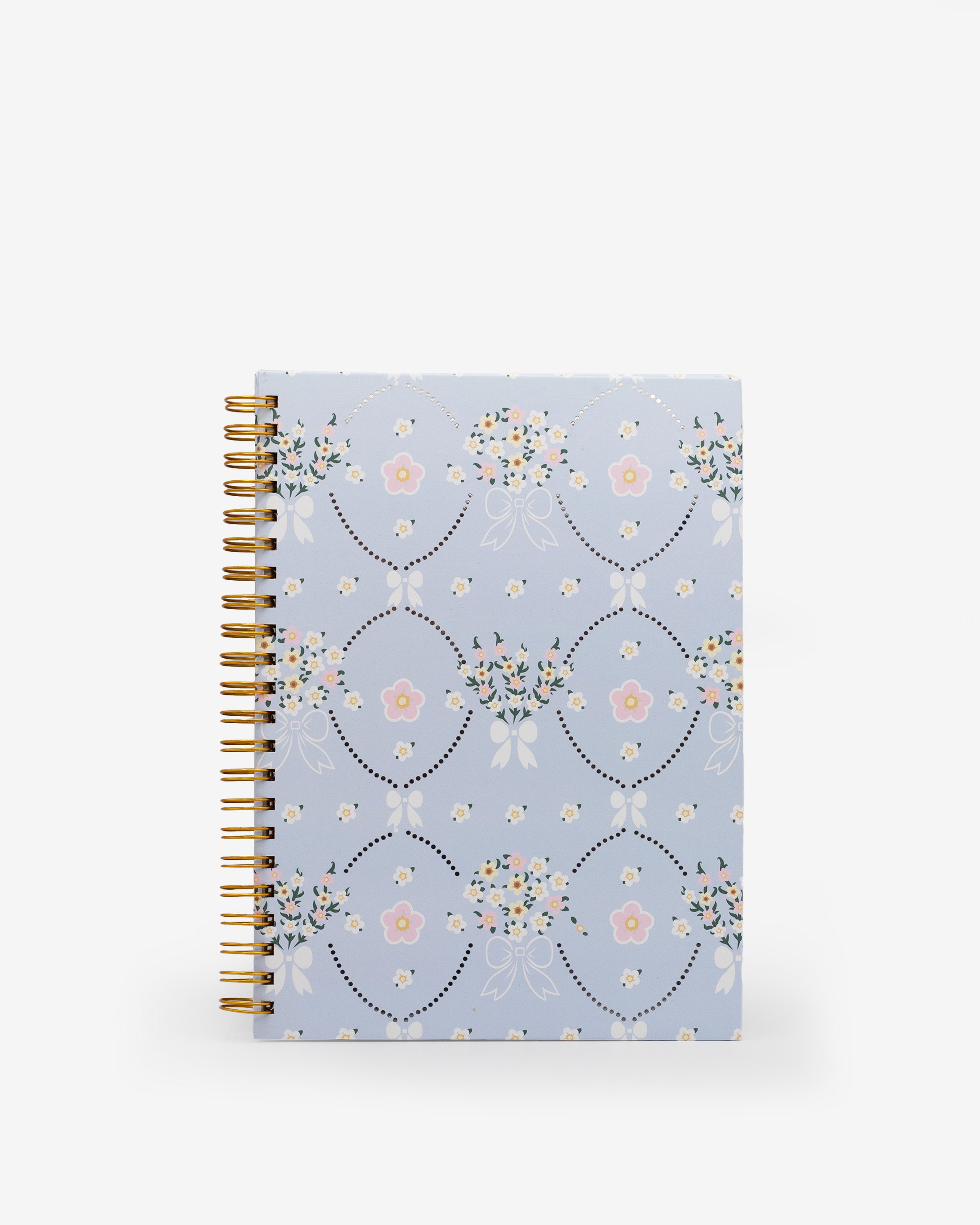 notebook, ruled, white, hard cover, blue, paper, wire-o, 8" x 11"