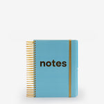 notebook, ruled+dotted+plain, white, hard cover, blue, plastic, wire-o, 6" x 8.25"