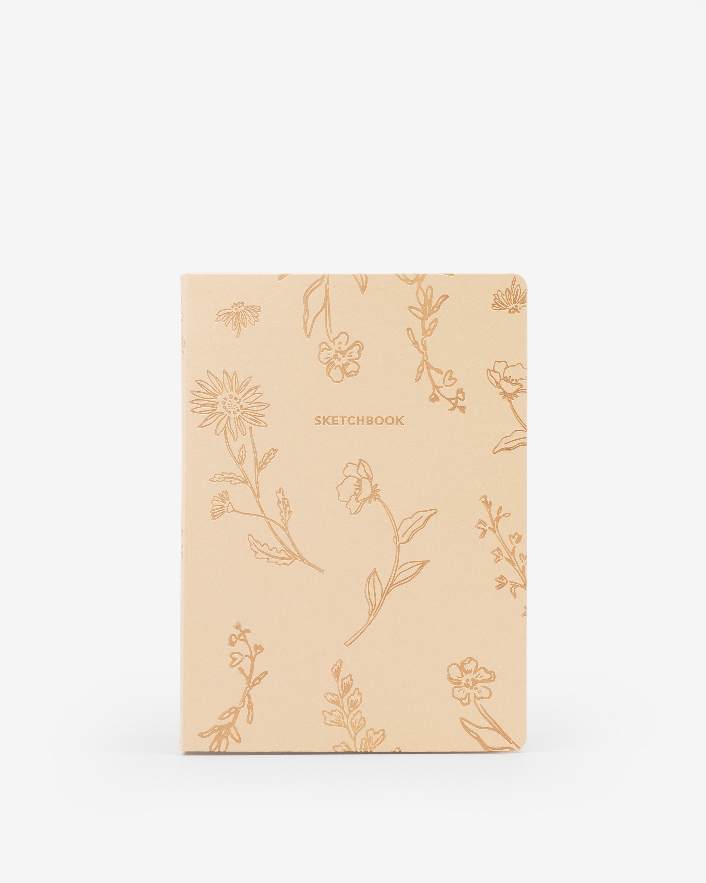 sketchbook, plain, ivory, hard cover, off white, pu / synthetic, ribbon (1), lay-flat, 8" x 11"
