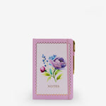 journal, ruled, cream, hard cover, lilac, pu / synthetic, ribbon (1), lay-flat, 6" x 9"