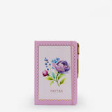 journal, ruled, cream, hard cover, lilac, pu / synthetic, ribbon (1), lay-flat, 6" x 9"