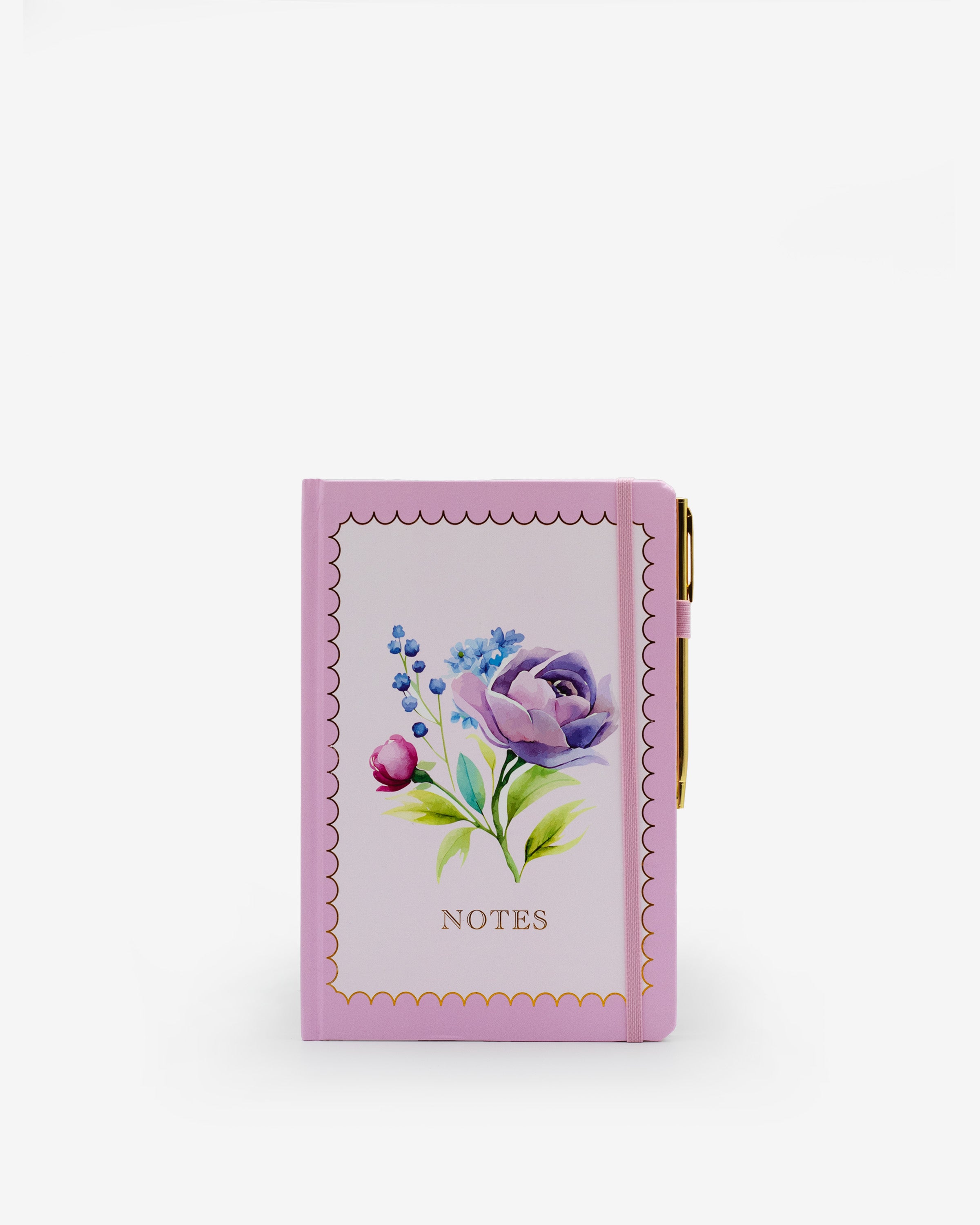 journal, ruled, cream, hard cover, lilac, pu / synthetic, ribbon (1), lay-flat, 6" x 9"