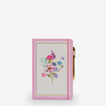 journal, ruled, cream, hard cover, pink, pu / synthetic, ribbon (1), lay-flat, 6" x 9"
