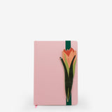 notebook, ruled, cream, hard cover, pink, paper, ribbon (1), lay-flat, 5.625" x 7.75"
