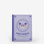 notebook, ruled, cream, hard cover, purple, textile, ribbon (1), lay-flat, 5.625" x 7.75"