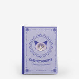 notebook, ruled, cream, hard cover, purple, textile, ribbon (1), lay-flat, 5.625" x 7.75"