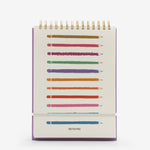 sketchbook, plain, ivory, soft cover, multi color 2, paper, wire-o, 7.5" x 9.75"