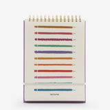 sketchbook, plain, ivory, soft cover, multi color 2, paper, wire-o, 7.5" x 9.75"